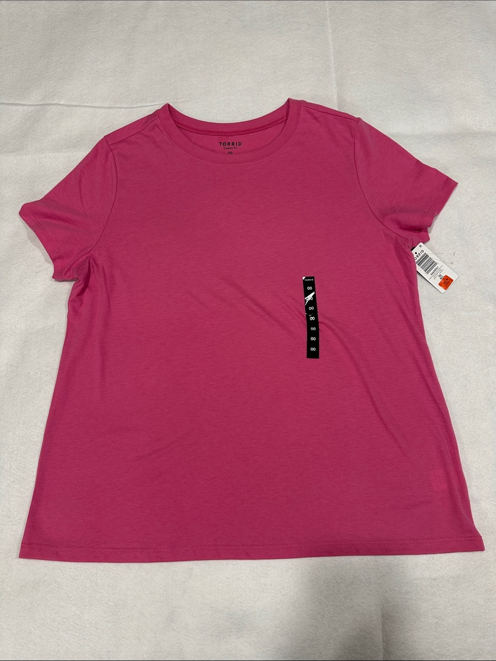 Torrid Short Sleeve Crewneck Tee in Fuchsia Pink, Size 00 (Plus)